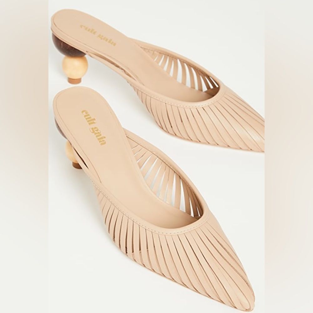 Cult Gaia Beige Mules with Unique Heel - Picture 5 of 16